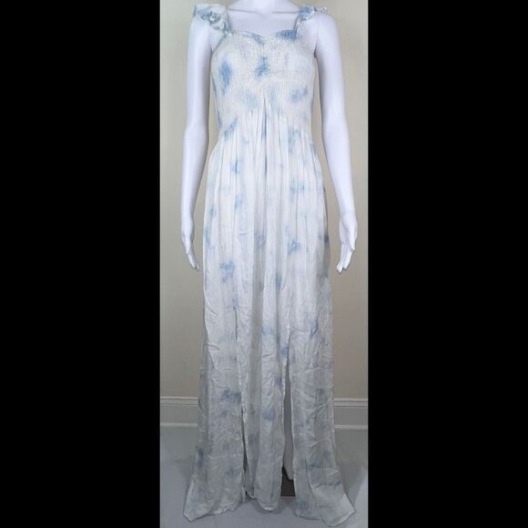Boho Me Blue & White Cloud Pattern Dress 2X/3X - Picture 11 of 13